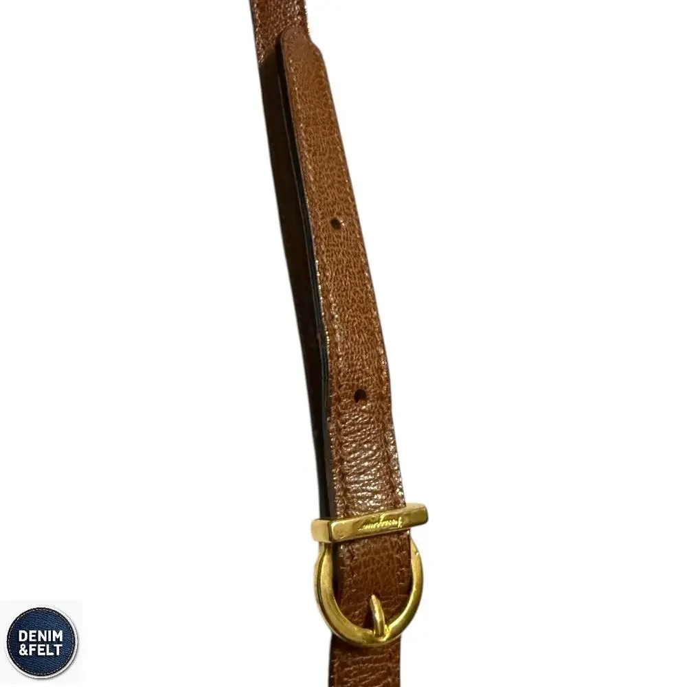 Salvatore Ferragamo Wanda Brown Leather Top Handle‎ Satchel Gold Hardware Purse